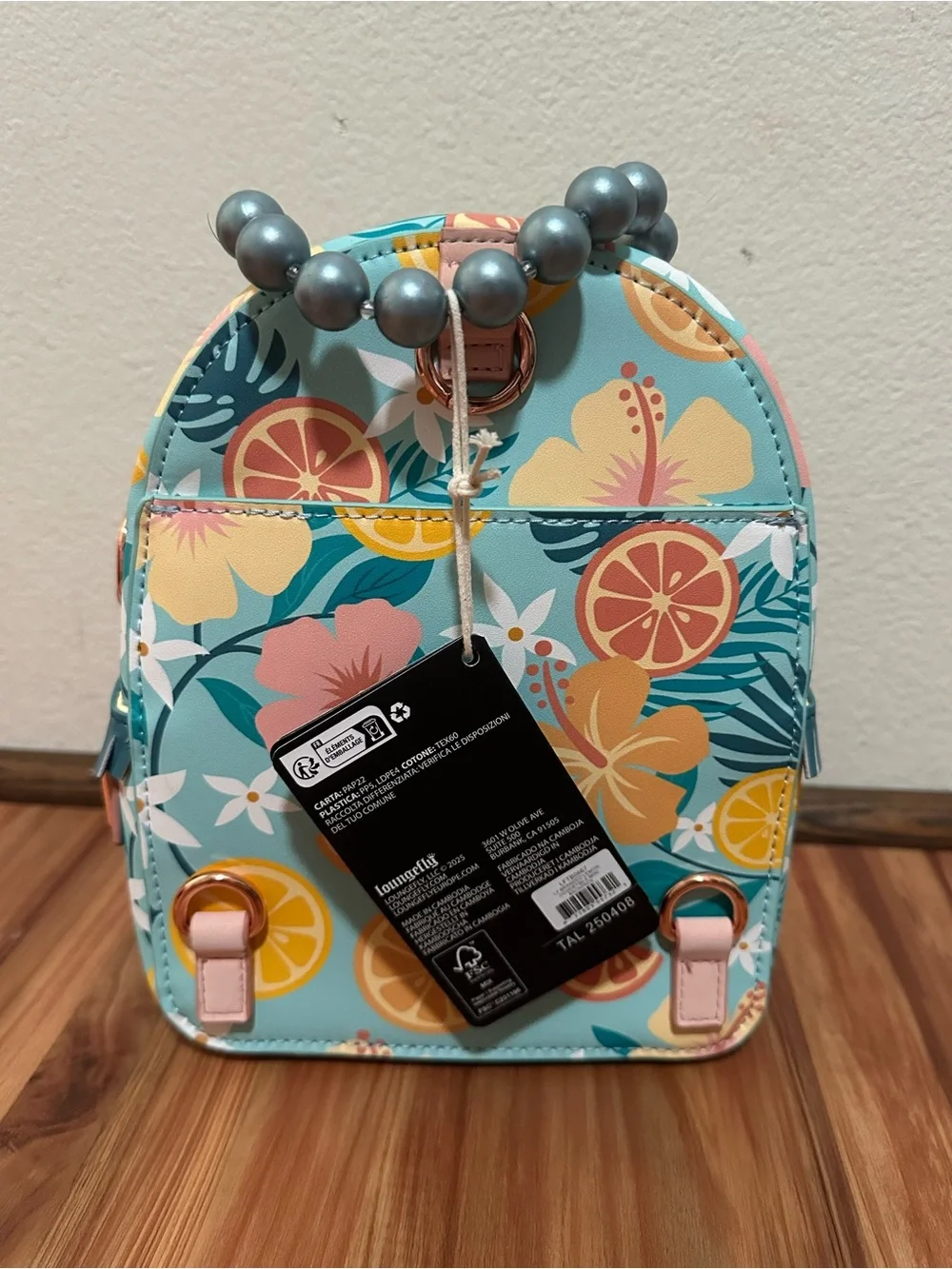 NWT Loungefly Lemon floral embroidered mini convertible backpack - Picture 4 of 5